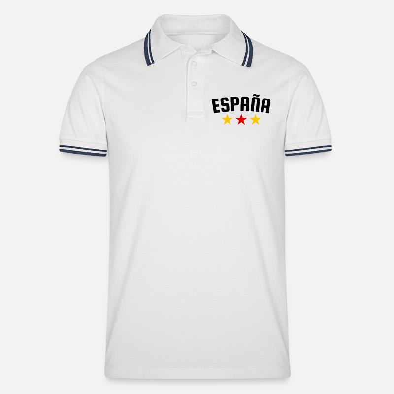 Conception Espagne 3 étoiles - Polo tipped Homme - blanc/marine