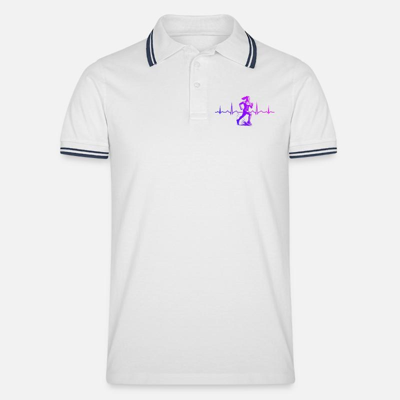 Graphismes de course pour les courses - Polo tipped Homme - blanc/marine