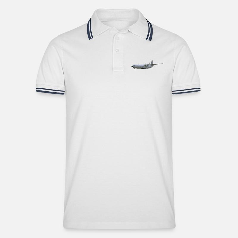 C-133 Cargomaster - Männer Tipped Poloshirt - Weiß/Navy