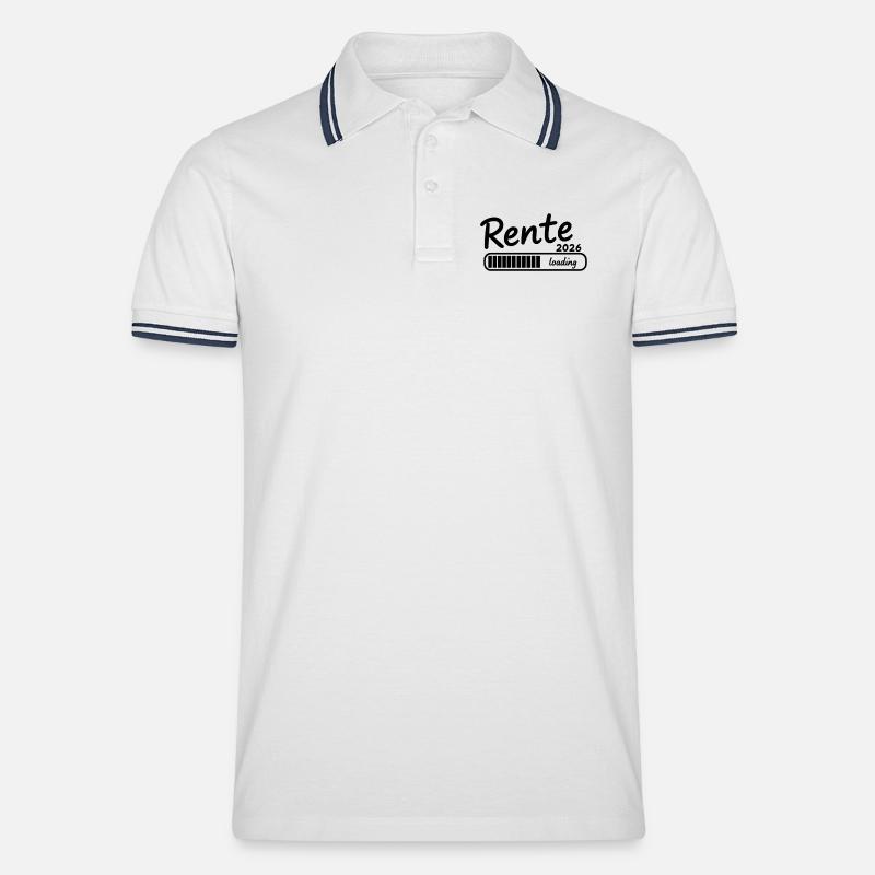Rente 2026 loading Endlich Ruhestand - Männer Tipped Poloshirt - Weiß/Navy