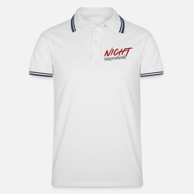 Nicht ansprechen! - Männer Tipped Poloshirt - Weiß/Navy