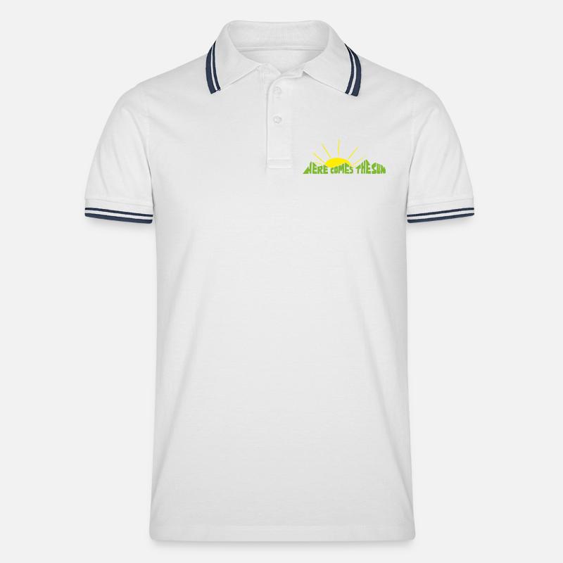 Here comes the sun! - Männer Tipped Poloshirt - Weiß/Navy