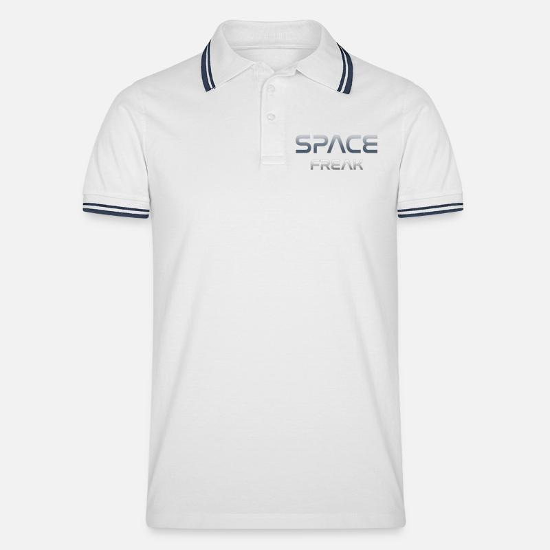 Space Freak Celestial Gradient Tee - Miesten Tipped-pikeepaita - valkoinen/laivasto