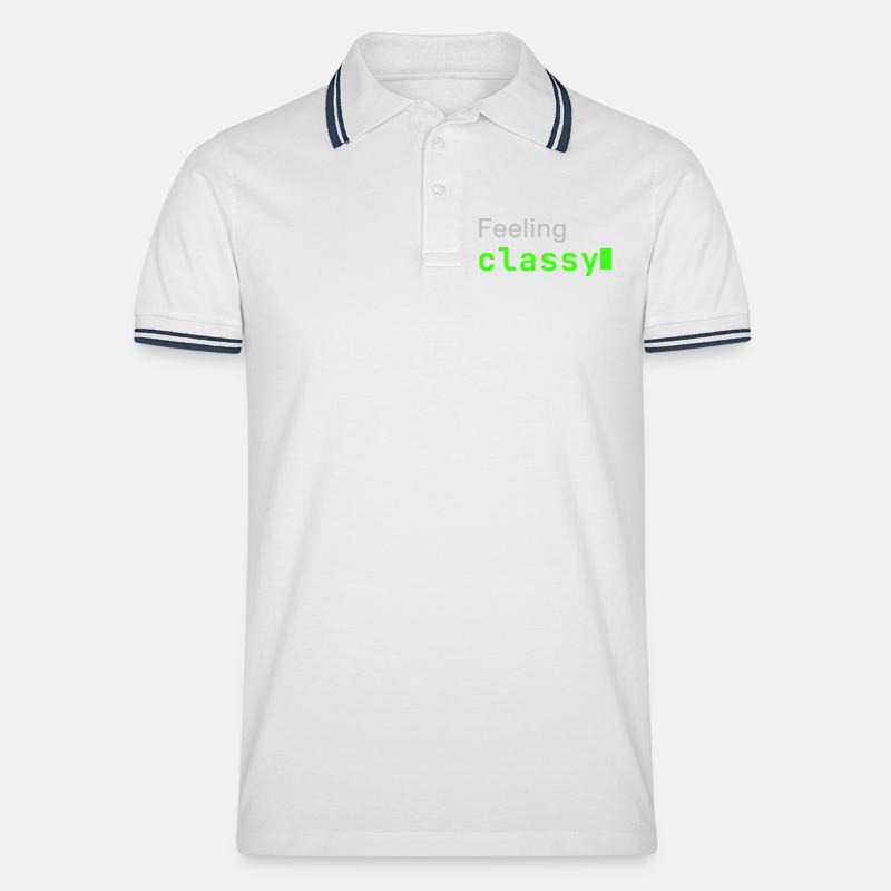 Feeling classy | Developer mood - Men's Tipped Polo Shirt - white/navy