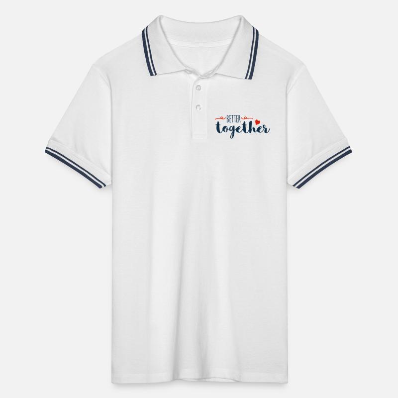 Mieux Ensemble Script Cœur Polo tipped Homme