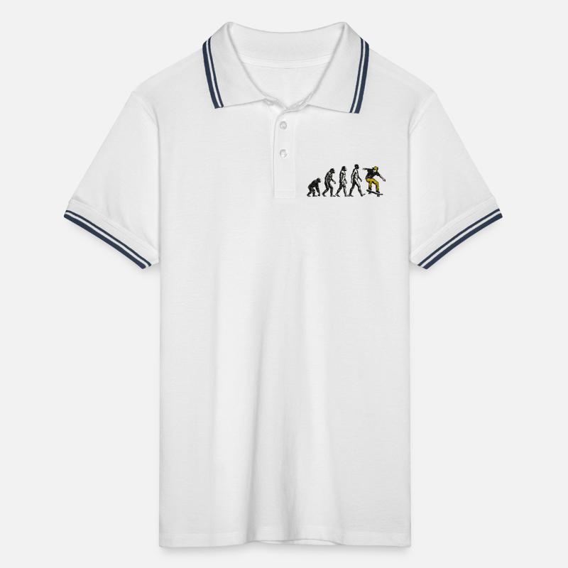 Evolution Skateboarder – Grunge Skate Design Men's Tipped Polo Shirt