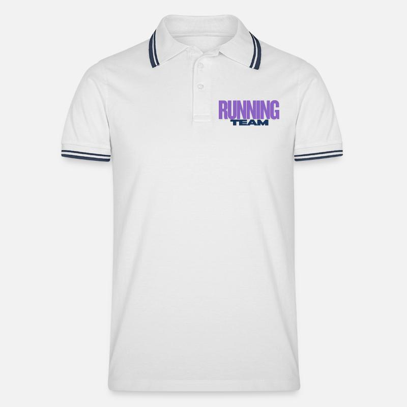 Équipe de course - Polo tipped Homme - blanc/marine
