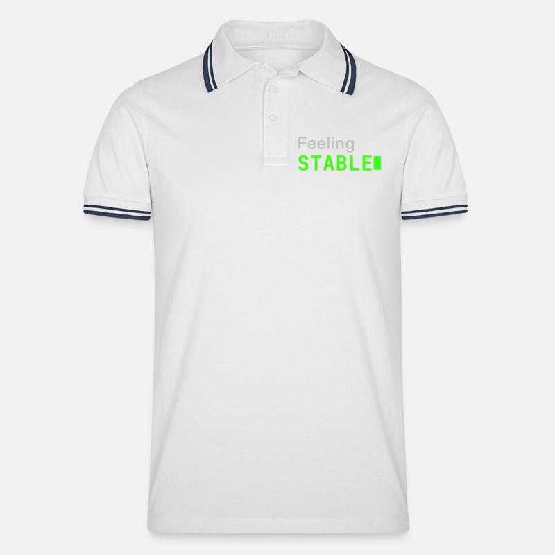 Feeling Stable | Developer mood - Männer Tipped Poloshirt - Weiß/Navy