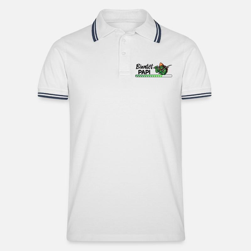 Bientôt papi ninja - Polo tipped Homme - blanc/marine
