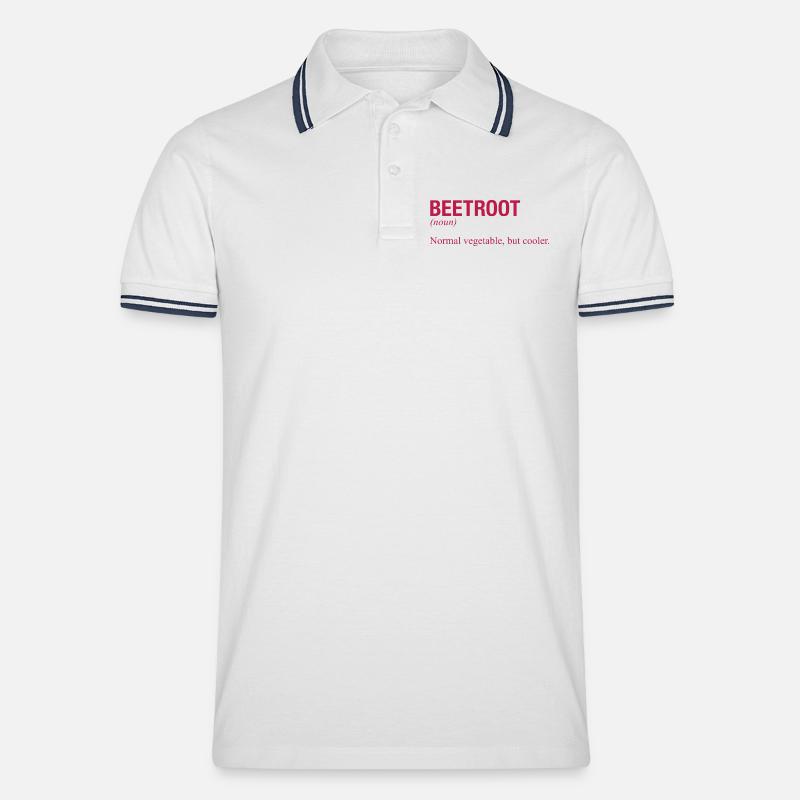 BEETROOT Rote Bete - Männer Tipped Poloshirt - Weiß/Navy