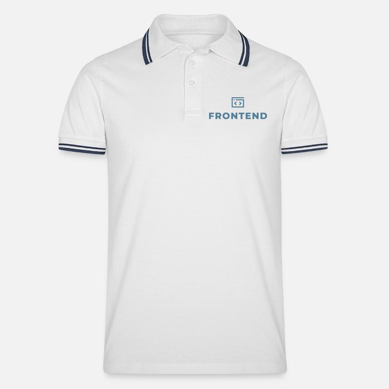 Frontend - Männer Tipped Poloshirt - Weiß/Navy