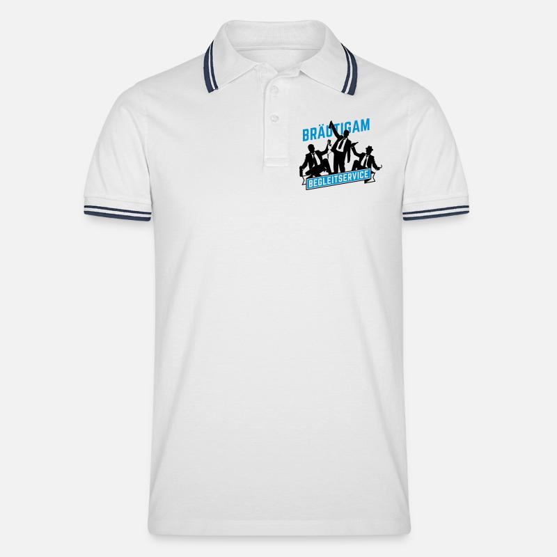 junggesellenabschied bräutigam - Männer Tipped Poloshirt - Weiß/Navy