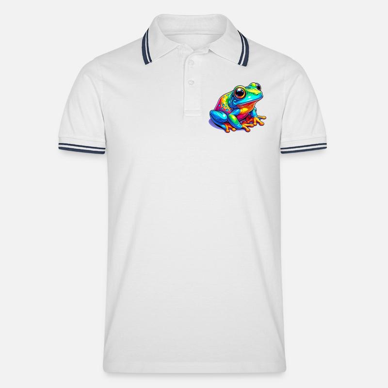 Grenouille - Polo tipped Homme - blanc/marine