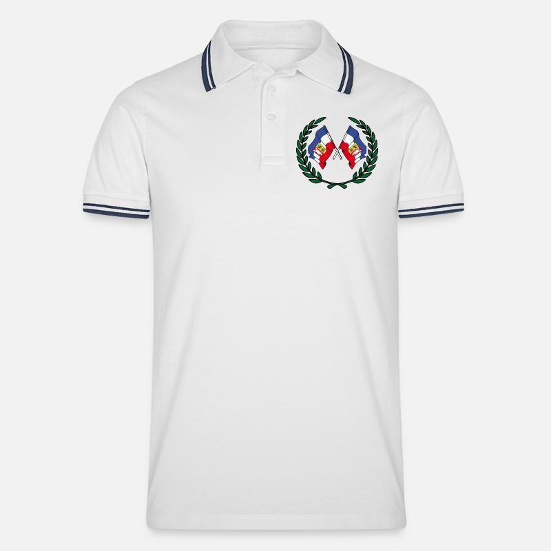 Drapeaux Couronne de laurier Schleswig Holstein - Polo tipped Homme - blanc/marine