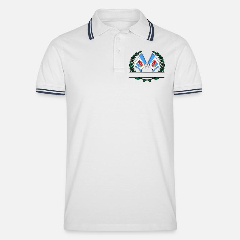 Drapeaux Subcarpathia couronne de laurier bannière - Polo tipped Homme - blanc/marine