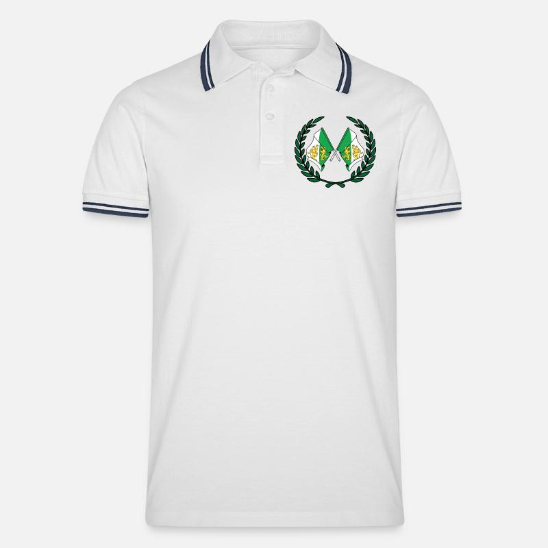 Fahnen Grafschaft Thurgau Schweiz Lorbeerkranz - Männer Tipped Poloshirt - Weiß/Navy
