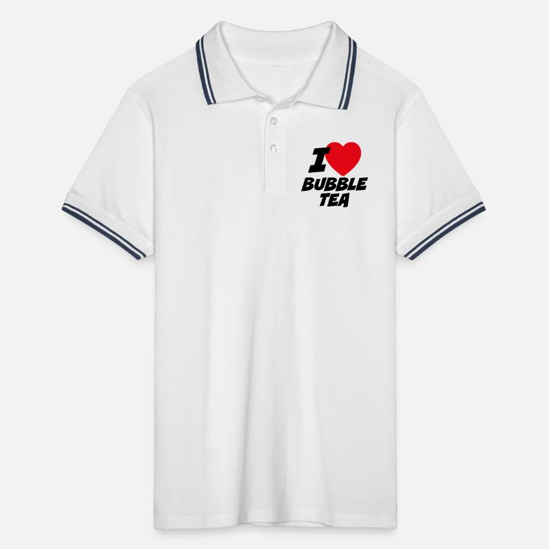 Ich liebe Bubble Tea Männer Tipped Poloshirt