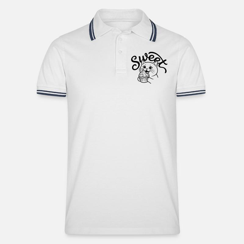 Cupcake - Männer Tipped Poloshirt - Weiß/Navy