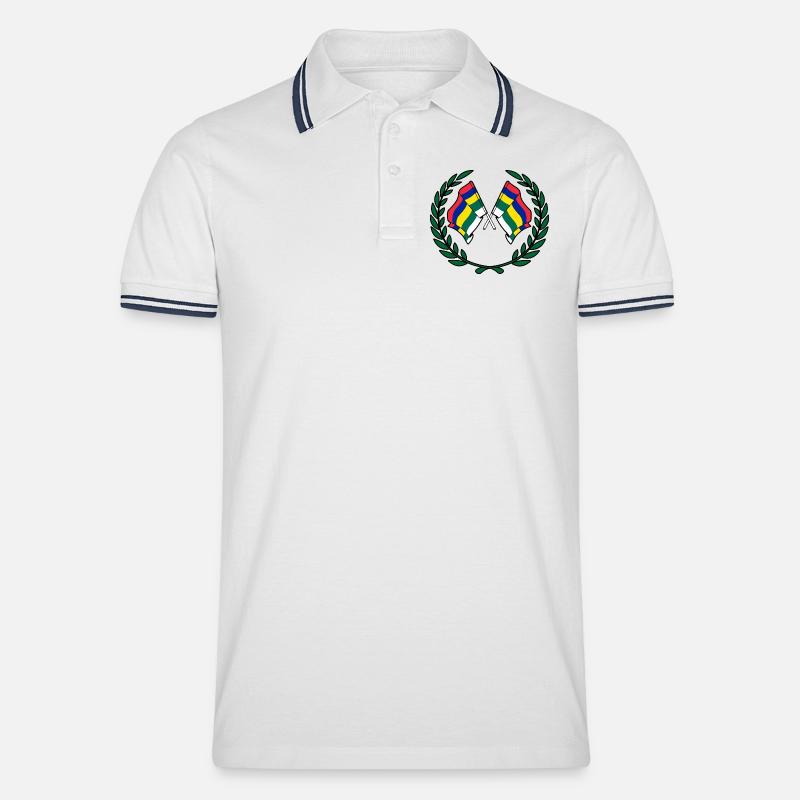 Terschelling Laurel Custom – Island Edition - Männer Tipped Poloshirt - Weiß/Navy