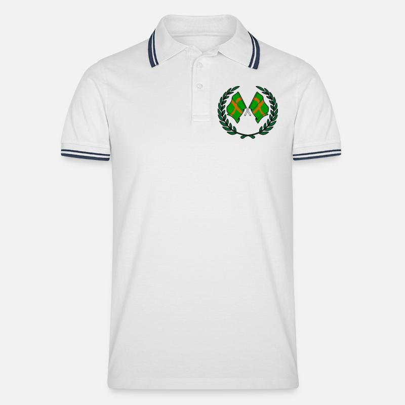 Walking Crest Custom - Männer Tipped Poloshirt - Weiß/Navy