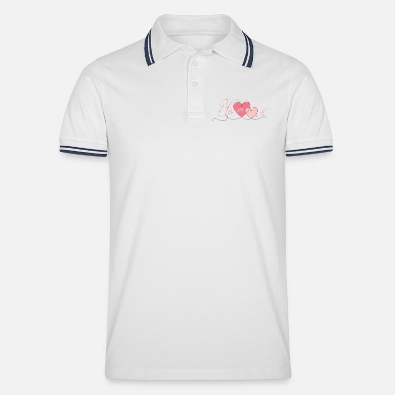 JA ODER NEIN - Männer Tipped Poloshirt - Weiß/Navy