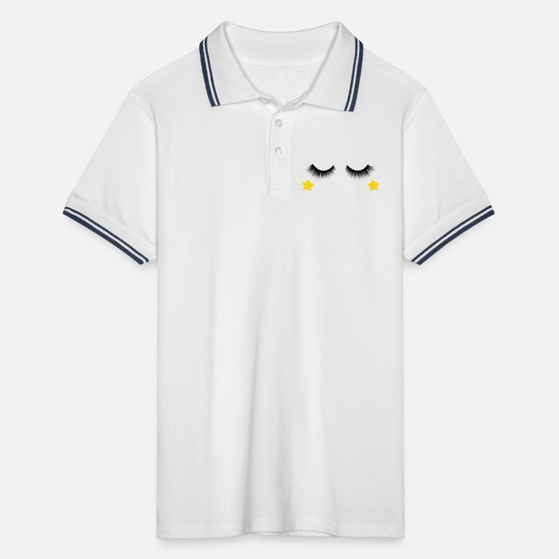  Wimpern Design Männer Tipped Poloshirt