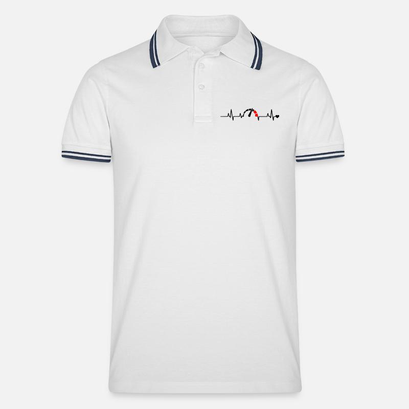 Roter Segmentbogen Logo Muster - Männer Tipped Poloshirt - Weiß/Navy