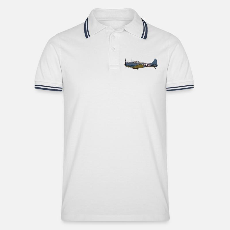 SBD Dauntless - Männer Tipped Poloshirt - Weiß/Navy