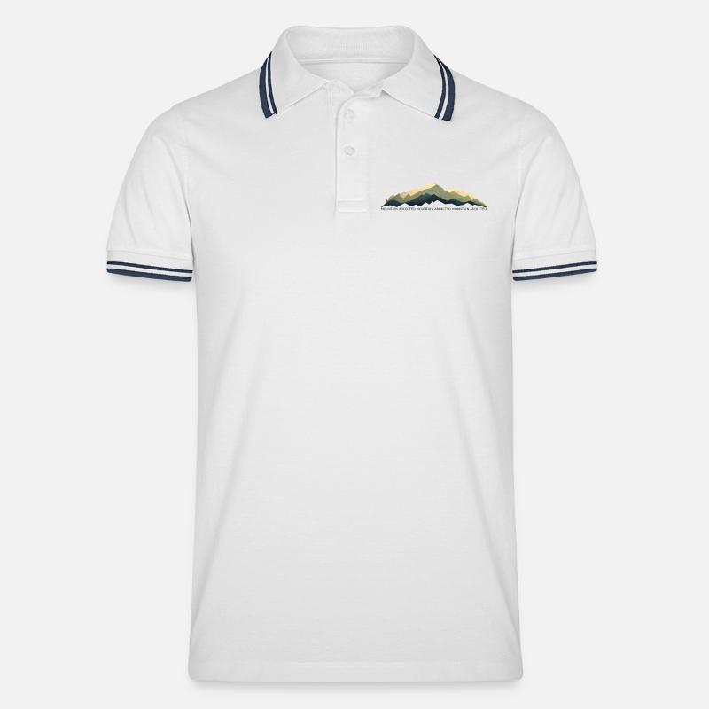 Leidenschaft in den Bergen 1 - Männer Tipped Poloshirt - Weiß/Navy