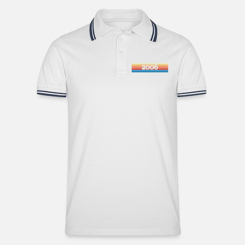 Regenbogen 2006 - Männer Tipped Poloshirt - Weiß/Navy