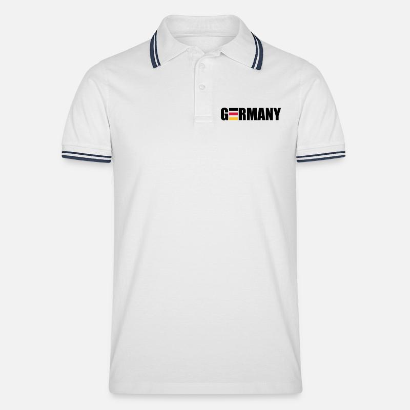 Germany - Männer Tipped Poloshirt - Weiß/Navy