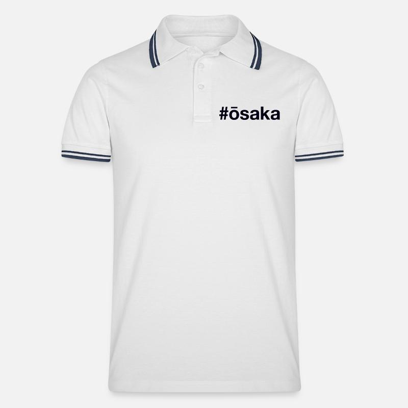 OSAKA Hashtag Giappone - Polo per uomo - bianco/navy
