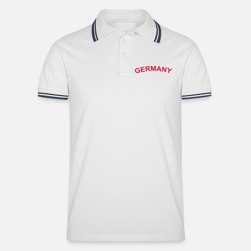 Germany - Männer Tipped Poloshirt - Weiß/Navy