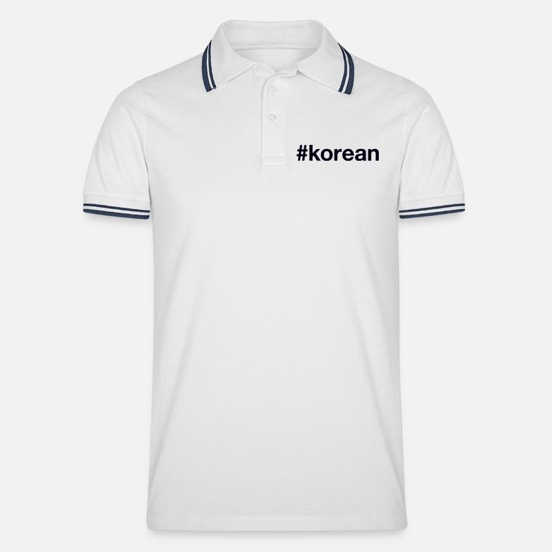 Corée Coréenne - Polo tipped Homme - blanc/marine