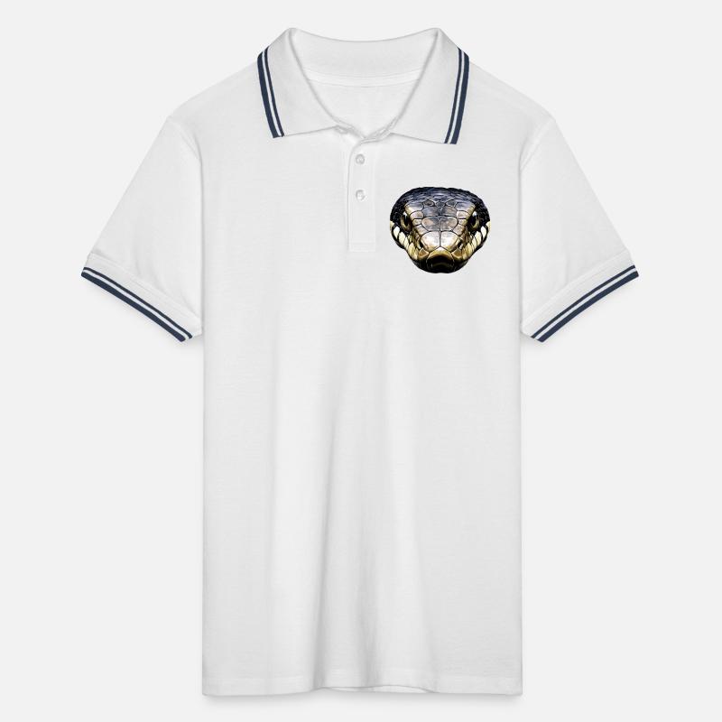 Schlange Python Kobra Klapperschlange Schlangen Männer Tipped Poloshirt