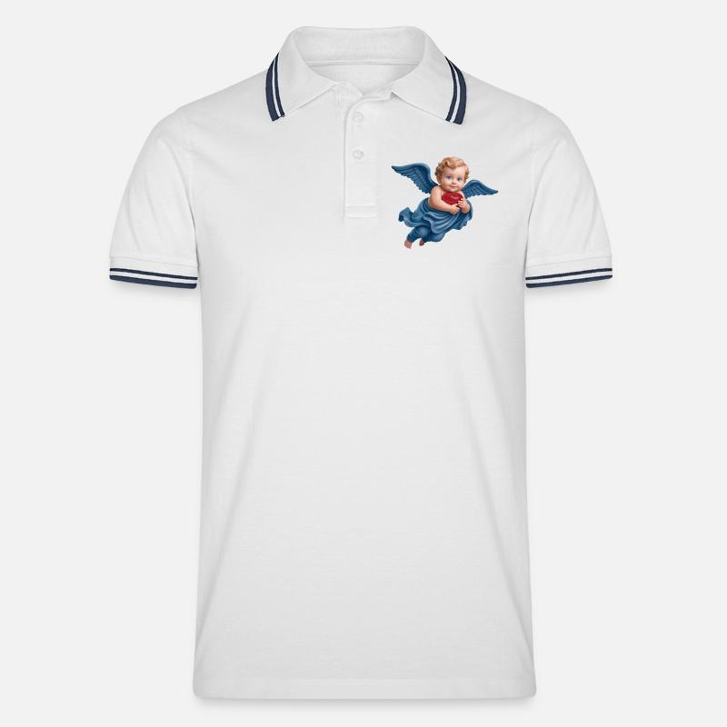 CHERUBINO CUPIDO #1 - pace e amore - Polo per uomo - bianco/navy