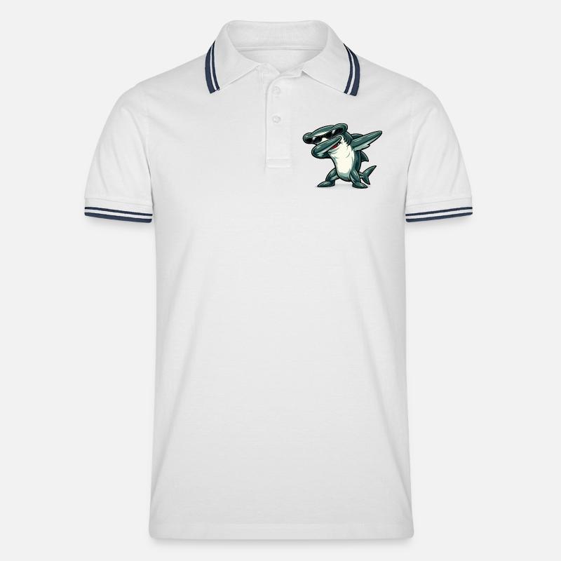 Requin-marteau à dabber - Polo tipped Homme - blanc/marine