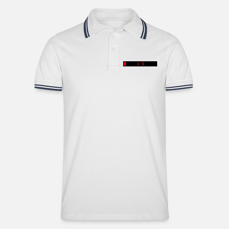 Rectangle loading bar Black Red 1% - Men's Tipped Polo Shirt - white/navy