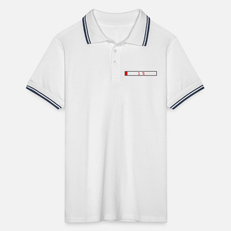 Loading Bar Red 1% outline Black Men's Tipped Polo Shirt