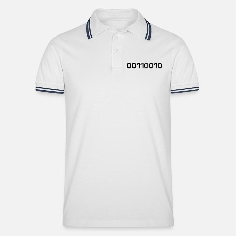 Binary notation - 50 - Men's Tipped Polo Shirt - white/navy