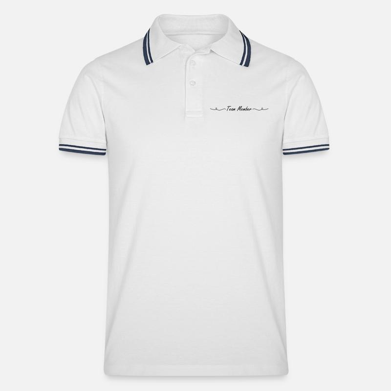 Team Mitglied - Männer Tipped Poloshirt - Weiß/Navy