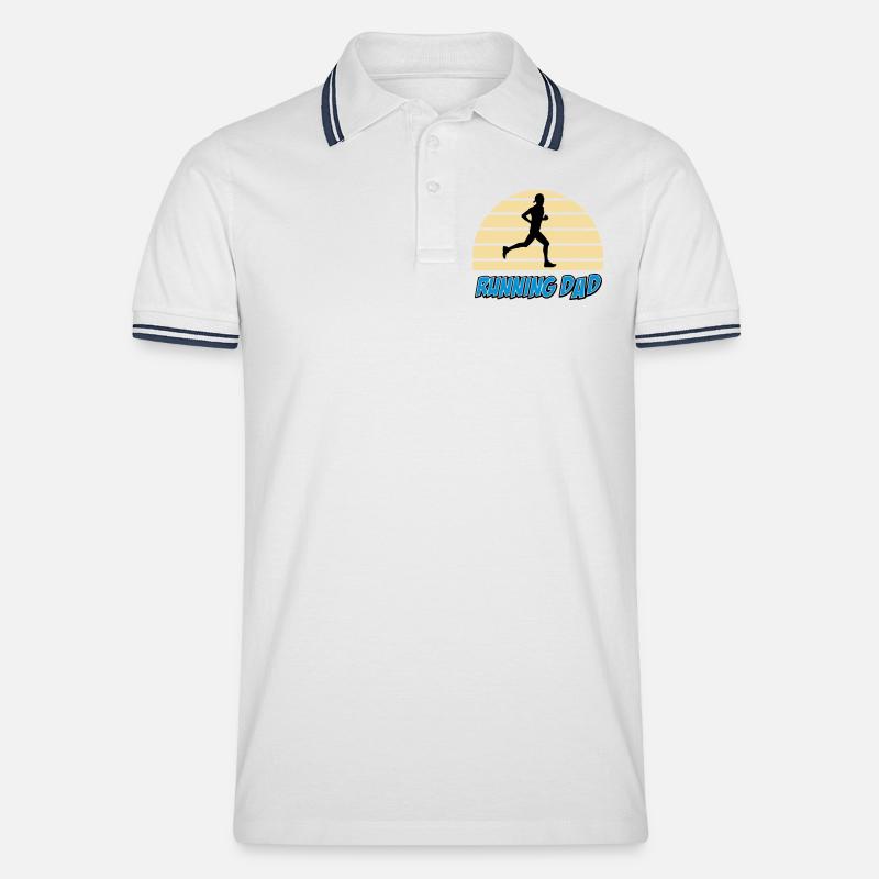Running dad - Polo tipped Homme - blanc/marine