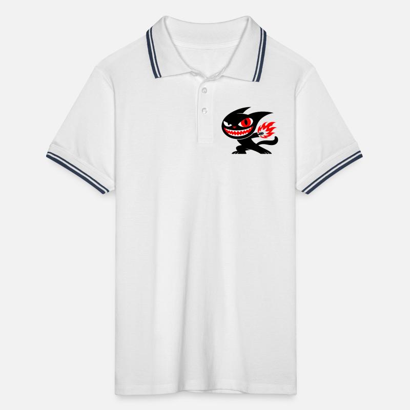 Creature on fire Männer Tipped Poloshirt