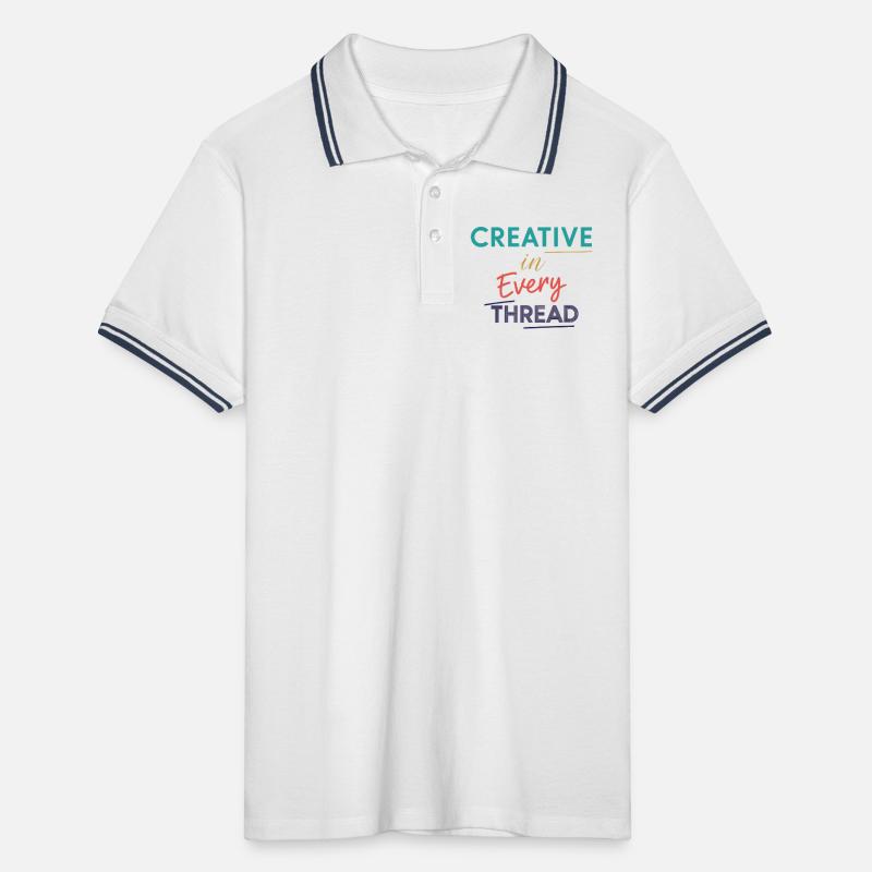 Creative in Every Thread Motivational Design Men's Tipped Polo Shirt