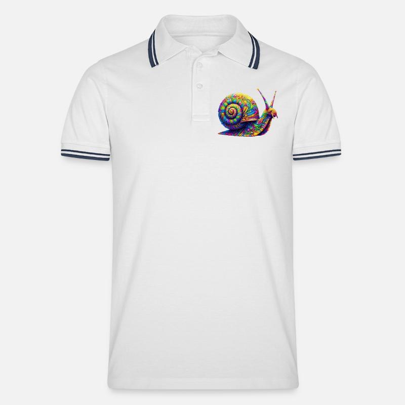 Escargot - Polo tipped Homme - blanc/marine