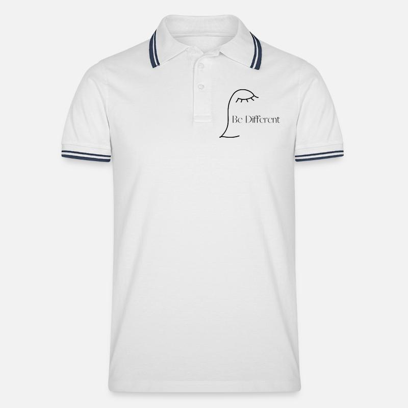 Anders sein als andere - Männer Tipped Poloshirt - Weiß/Navy