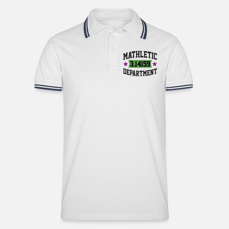 Mathletic Abteilung - Männer Tipped Poloshirt - Weiß/Navy