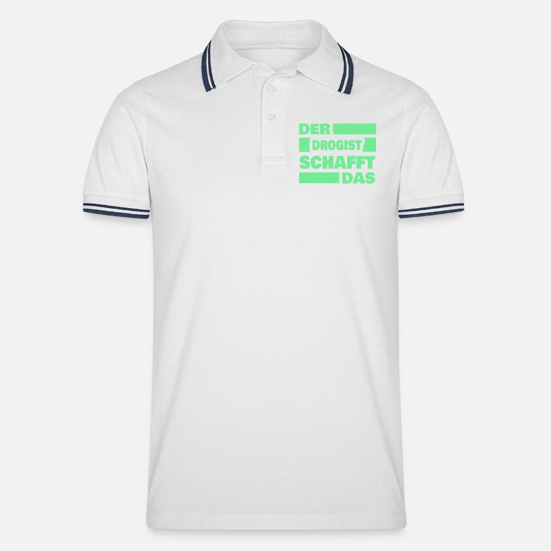 Beruf Drogist - Männer Tipped Poloshirt - Weiß/Navy