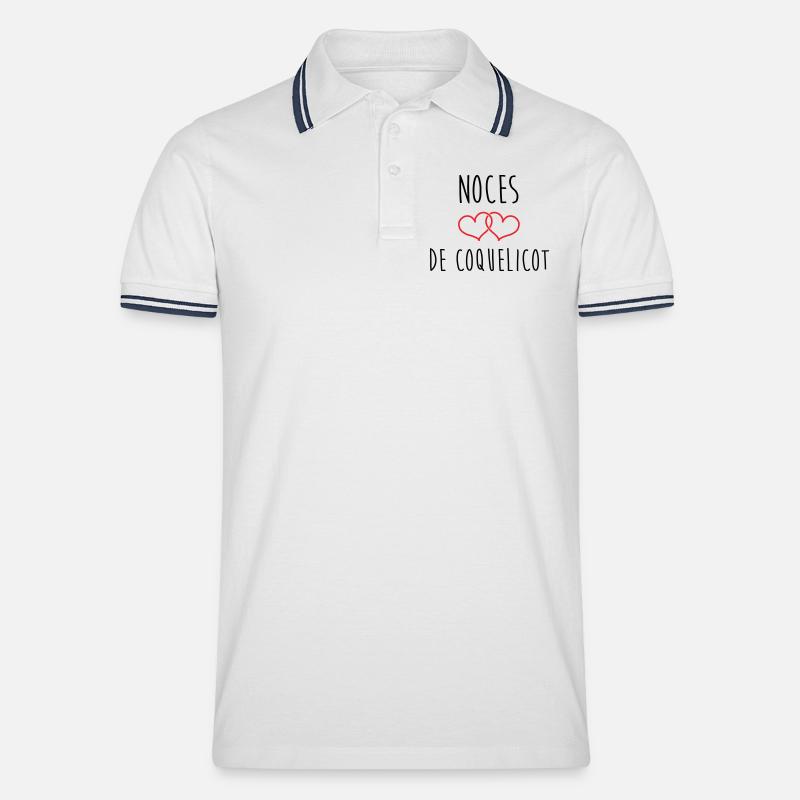 Mohnhochzeit 8 Jahre Ehe - Männer Tipped Poloshirt - Weiß/Navy
