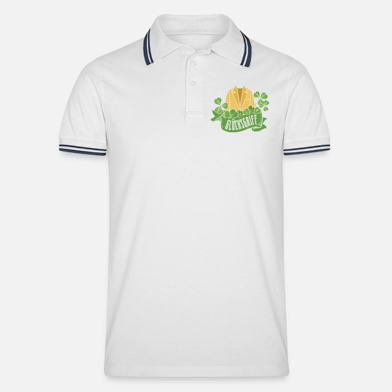 Gebrauchtwarenladen Glücksgriff Second Hand Shop - Männer Tipped Poloshirt - Weiß/Navy